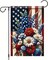 Patriotic 4th of July Garden Flag – 12x18 Inch Double-Sided Outdoor Yard Flag with Red, White, and Blue Flowers, American Flag Design for Memorial Day and Independence Day
